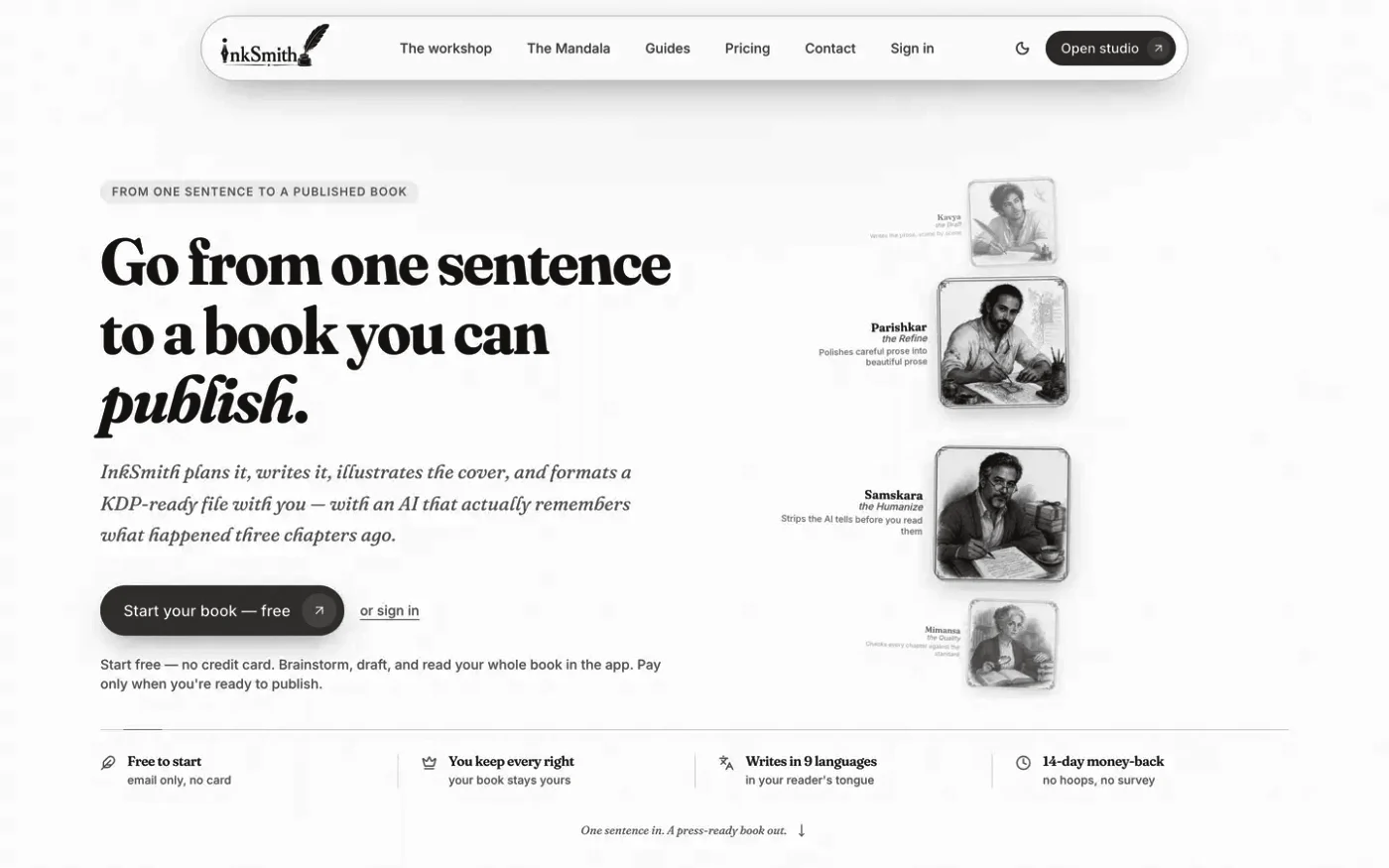 InkSmith का इंटरफ़ेस
